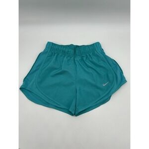 Nike Tempo Shorts Womens S Blue Lined Dri-Fit Mid Rise Elastic Waist Swoosh Logo